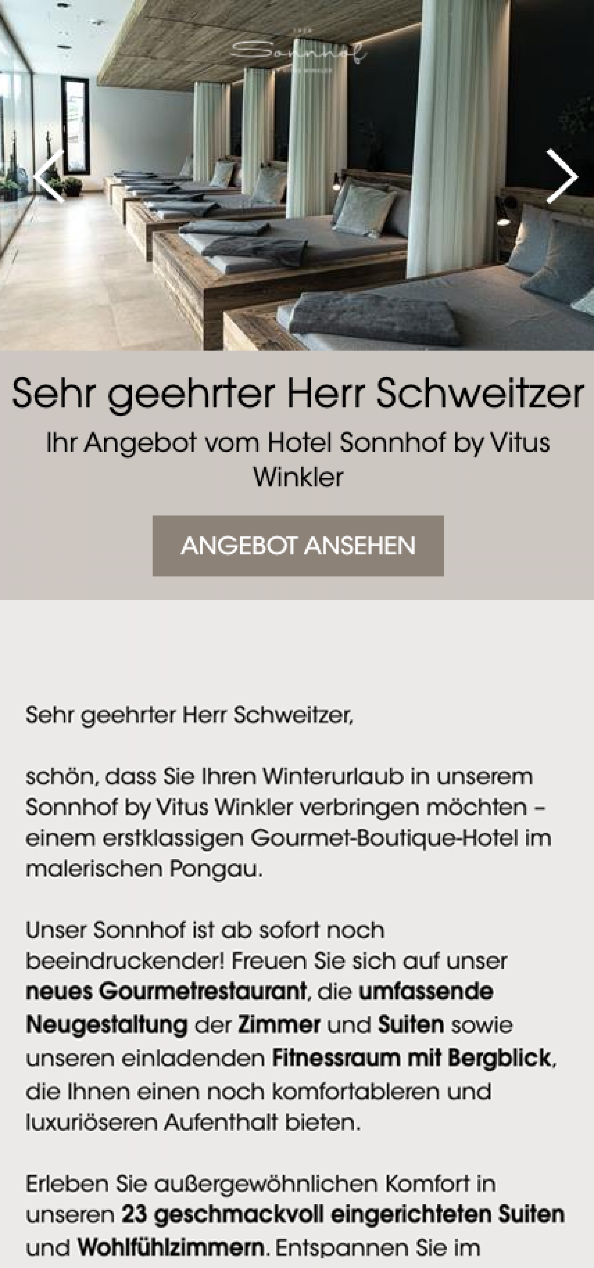 Innenansicht Ruheraum im Wellnessbereich Hotel Sonnhof by Vitus Winkler #2