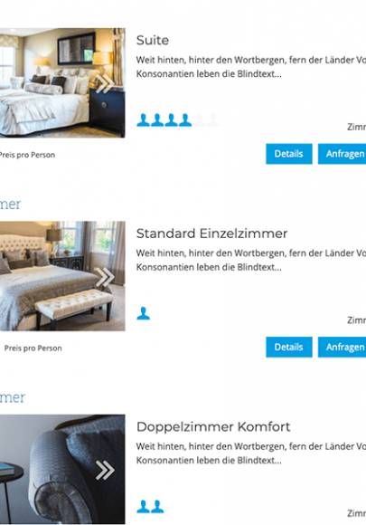 Webmaster Integration vioma BOOKING Zimmerauflistungen