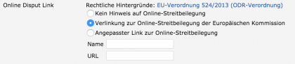 Link zur Online-Streitbeilegungsplattform der Europäischen Kommission [Bild 1]