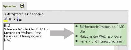 CST Auflistungen für Anreißer und Beschreibungen [Bild 1]