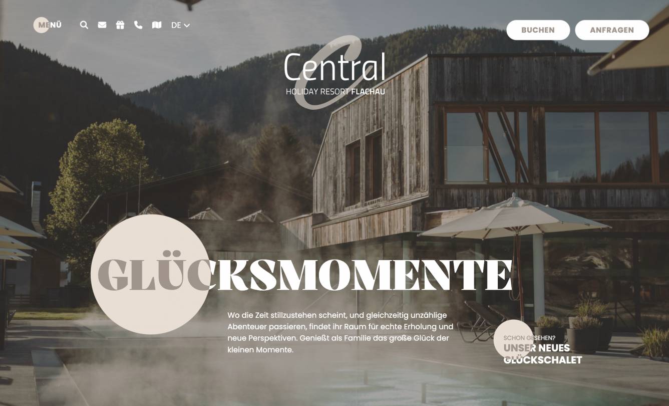 Screenshot Website Central Flachau