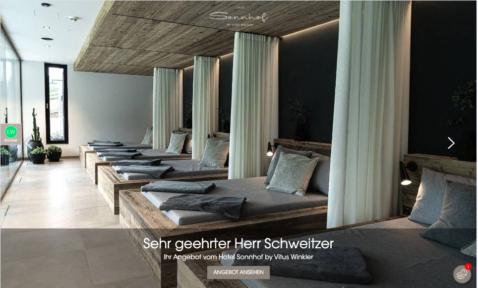 Innenansicht Ruheraum im Wellnessbereich Hotel Sonnhof by Vitus Winkler