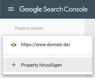 Google Search Console: Property hinzufügen