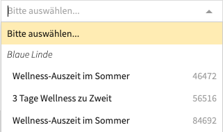 Abb.2: Beispiel eines Dropdowns mit Name und ID