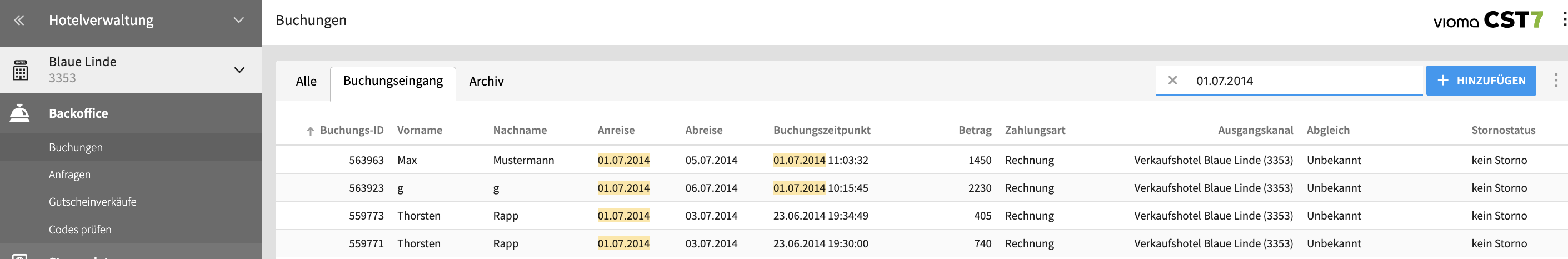 Abb. 5: Beispielsuche nach deutschem Datumsformat “dd.mm.yyyy”.